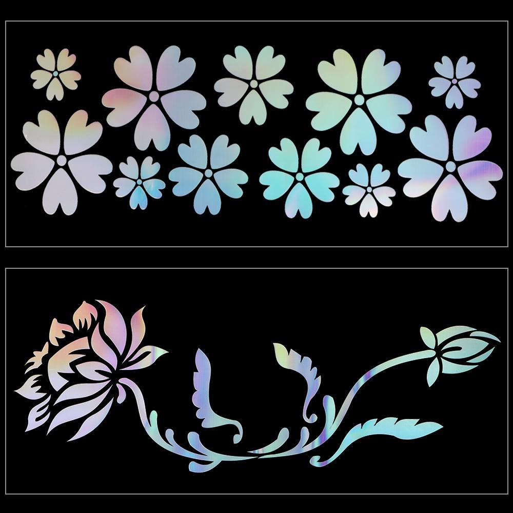 Car Body Decorative Reflective Motorcycle Car Door Window Sticker Universal Random Sent Car Styling Exterior Accessories Laser Flower Stickers