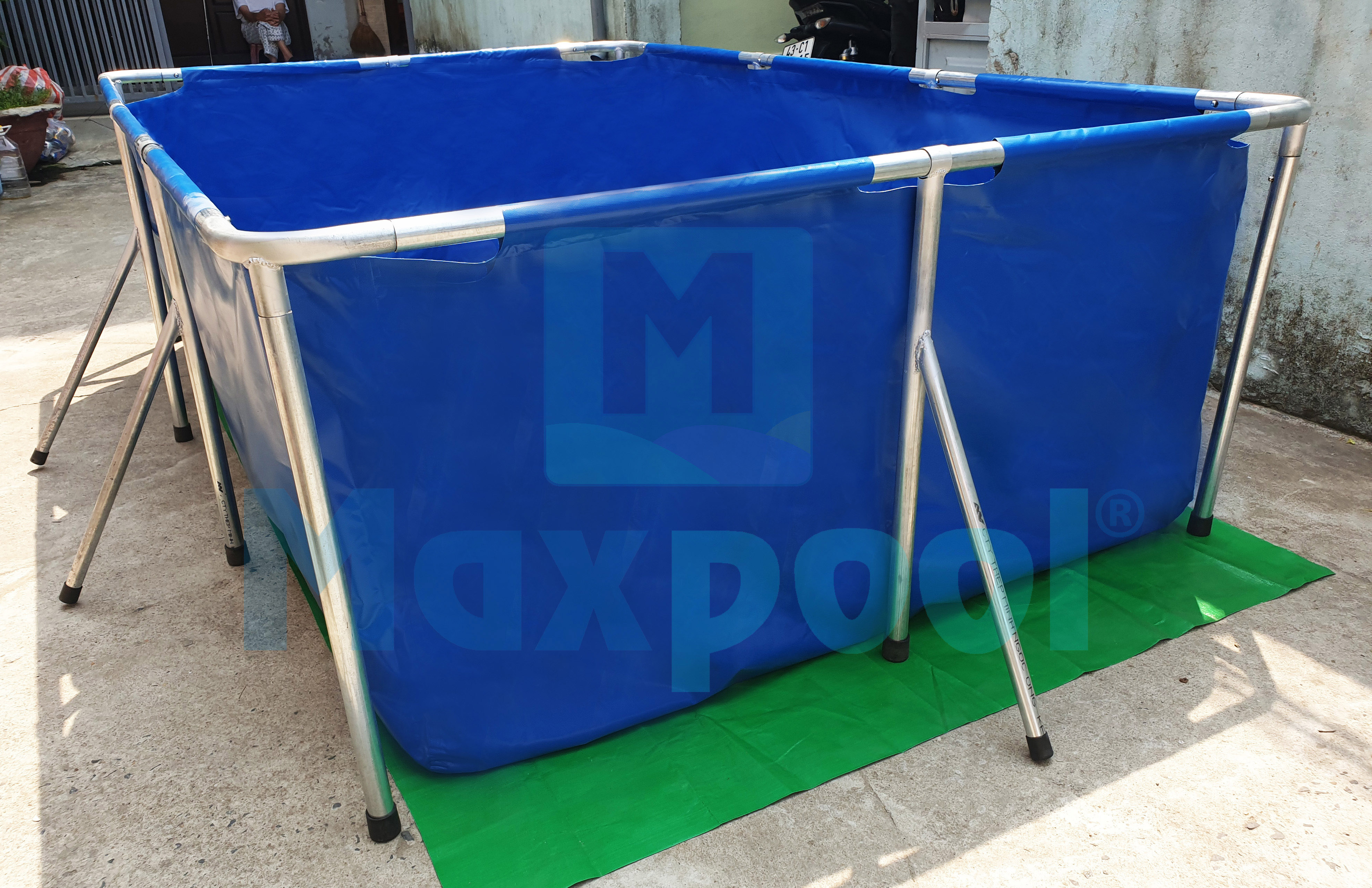Bể bơi khung kim loại  - Bể bơi cho bé KT 2.5x1.5x0.8m - Thương hiệu MAXPOOL