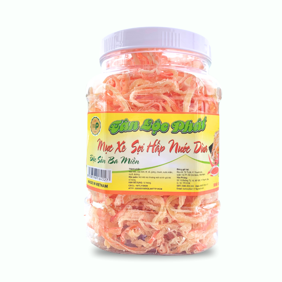 MỰC SỢI HẤP NƯỚC DỪA TÂN LỘC PHÁT COMBO 1KG - MỖI HŨ 500G