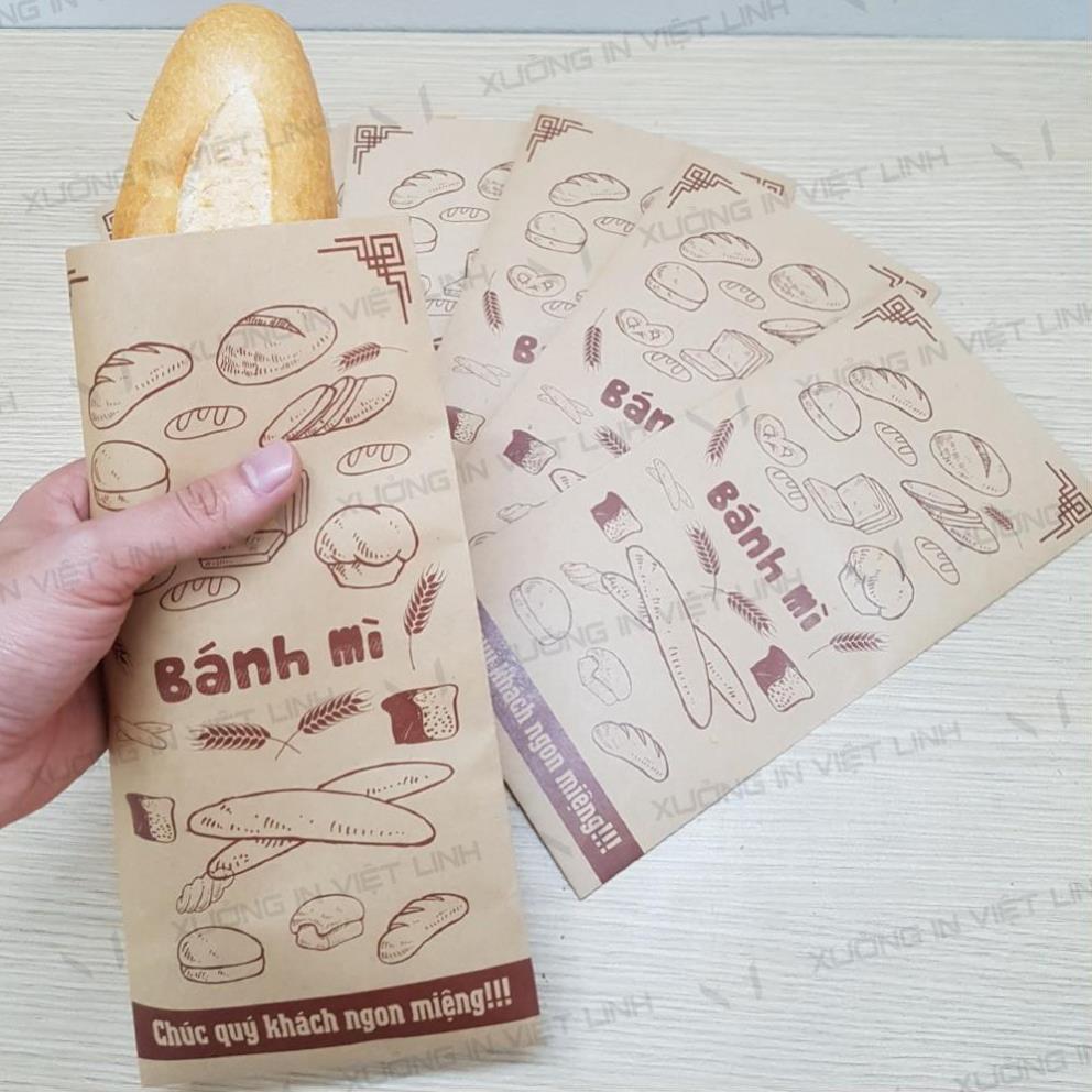 320đ/Túi Combo 200 Túi Bánh Mì 13x26cm Giấy Kraff Siêu Đẹp + Đạt Tiêu Chuẩn An Toàn Thực Phẩm