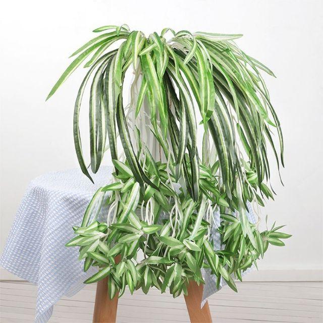 Cành Lan Chi Hoa rủ 40cm- Cây nhựa - Trang trí giỏ treo, giỏ ốp, tường cỏ
