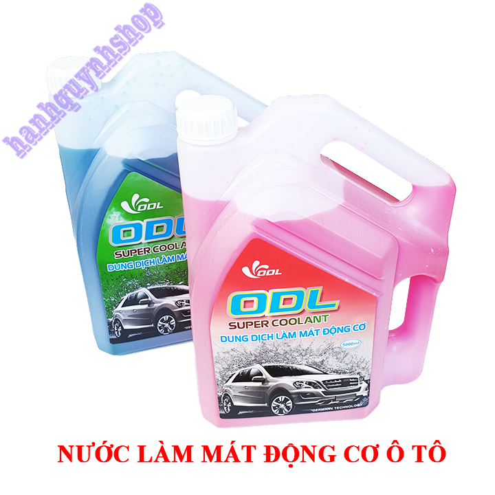 Nước làm mát động cơ ô tô màu xanh đỏ can 5 lít