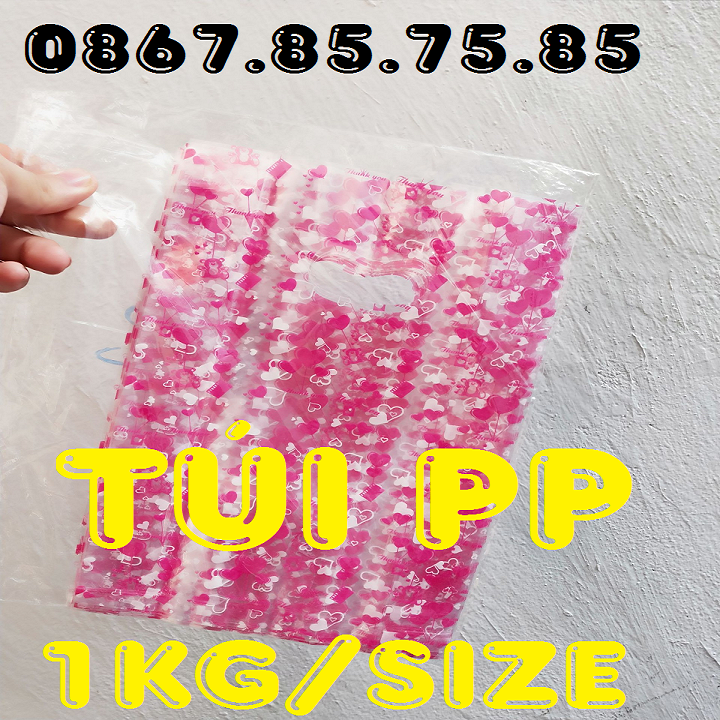 1Kg Túi PP in họa tiết 3D, Đựng mỹ phẩm, Quần áo tiện dụng, Đủ size lựa chọn, Túi Nilon Dày Đẹp Họa Tiết Ngẫu Nhiên, Bao Bì Thương Nguyễn