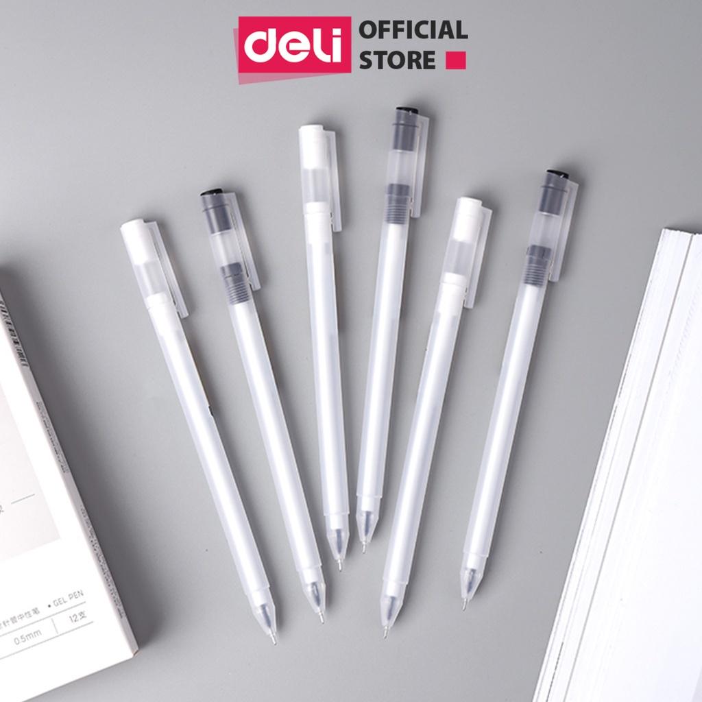 Combo 50 bút bi mực gel nước văn phòng Deli ngòi 0.5mm phù hợp sử dụng trong văn phòng, trường học