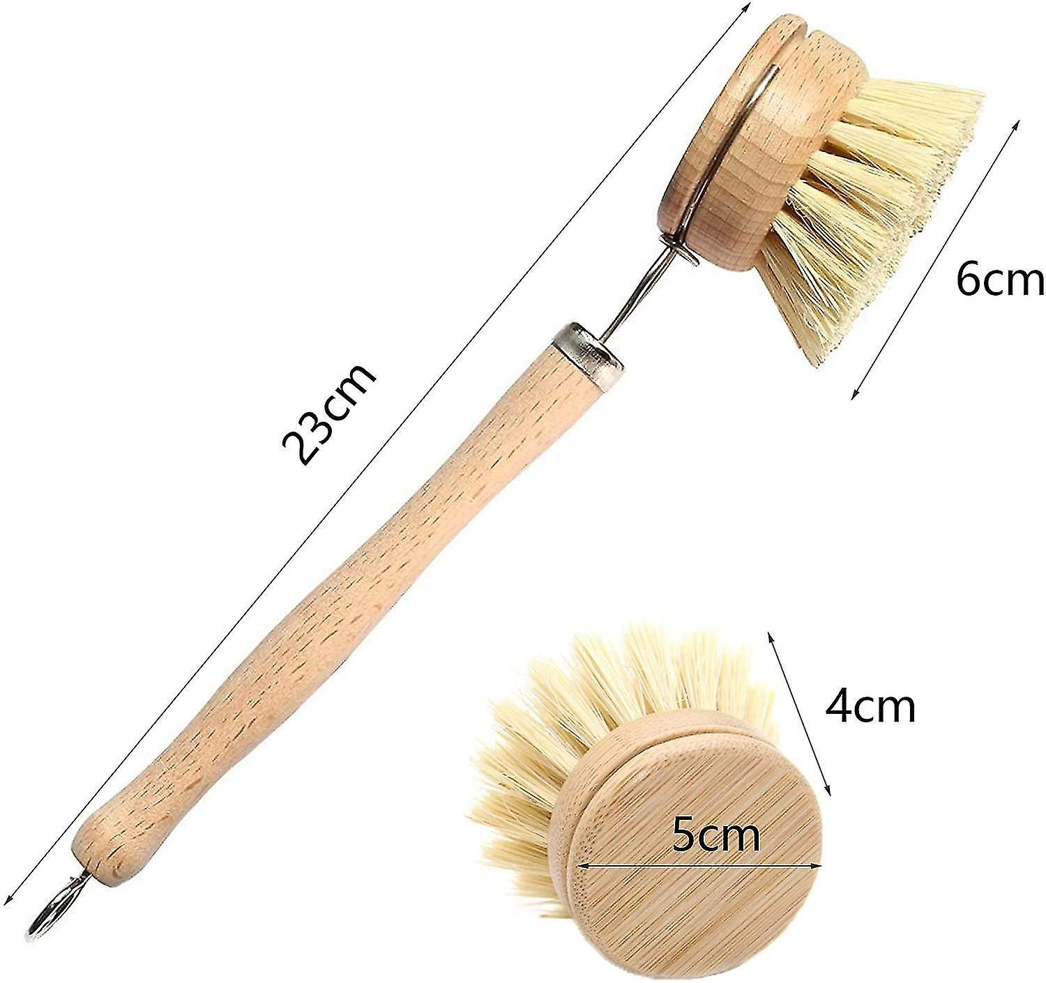 Bàn chải làm sạch nhà bếp, tre, tay cầm dài, bàn chải rửa chén, bàn chải nồi