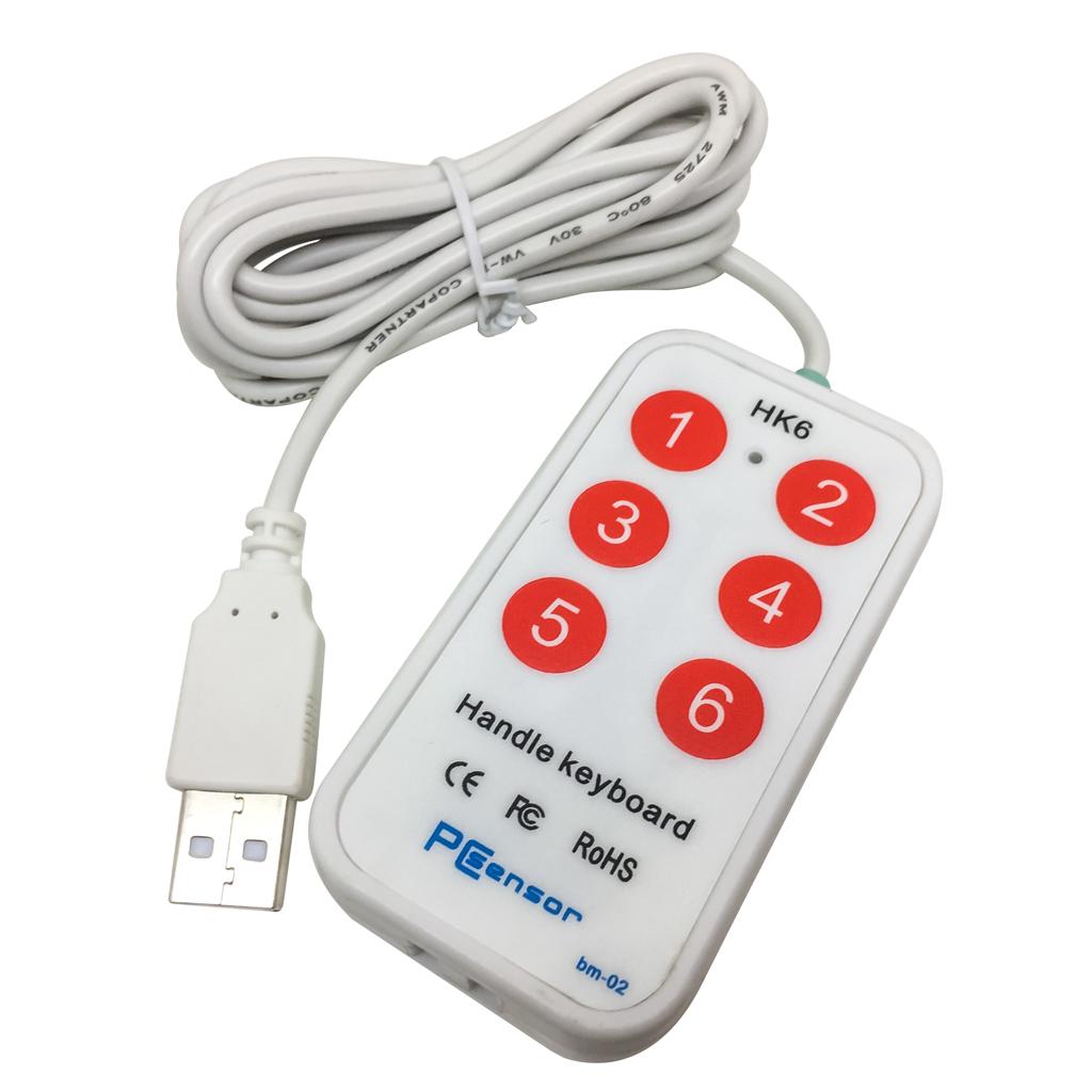USB Handleheld Bàn Phím Bàn Phím 6 Phím Bấm Công Tắc Với CD Cho Laptop Chuyên Game Máy Tính Để Bàn