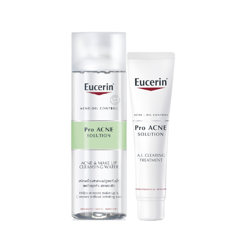 Combo Tinh Chất Giảm Mụn Eucerin Proacne A.I Clearing Treatment 40ml - Nước Tẩy Trang Se Khít Lỗ Chân Lông Ngừa Mụn 200ml