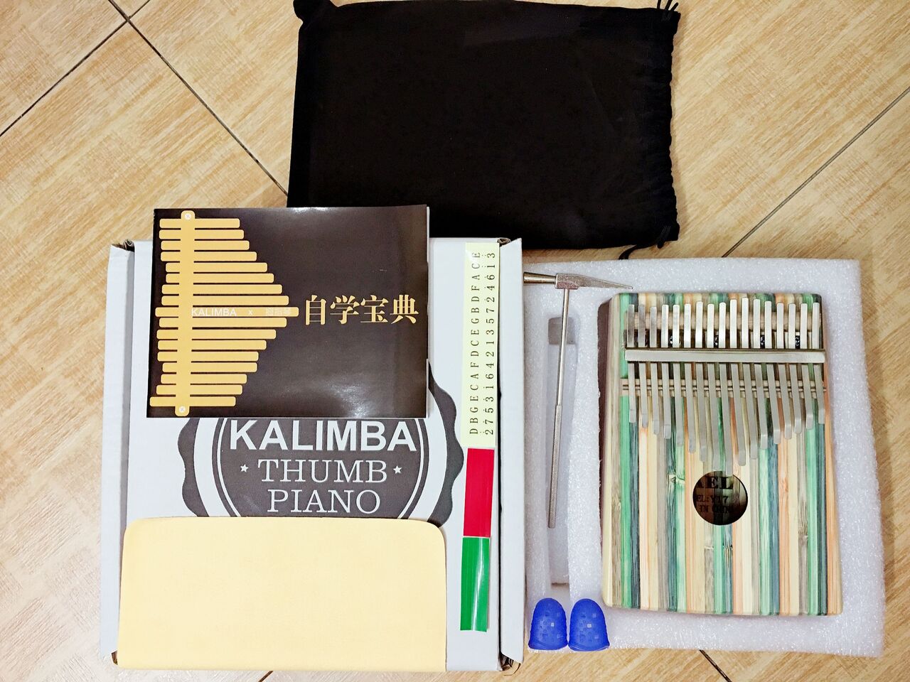 Đàn Kalimba Yael cao cấp 17 phím, Thumb Piano 17 keys - Gỗ sọc xanh Tặng kèm khóa học miễn phí