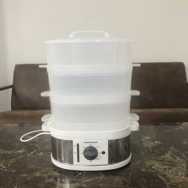 Nồi hấp thực phẩm 3 tầng Morphy Richards MR1148 công suất 750W - Hàng Nhập Khẩu