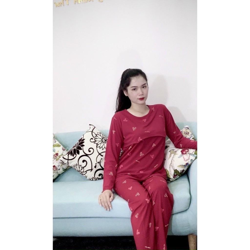 Bộ đồ bầu pink dài vạt chéo mặc bầu và mặc sau sinh - Tổng kho