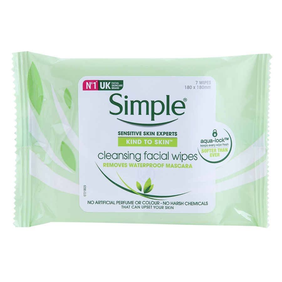 Túi Du Lịch Simple (Bộ 4 Sản Phẩm): Khăn Tẩy Trang Simple (7 Tờ) + Nước Hoa Hồng Simple (50ml) + Sữa Rửa Mặt Dạng Gel Simple (50ml) + Kem Dưỡng Ẩm Simple (50ml)