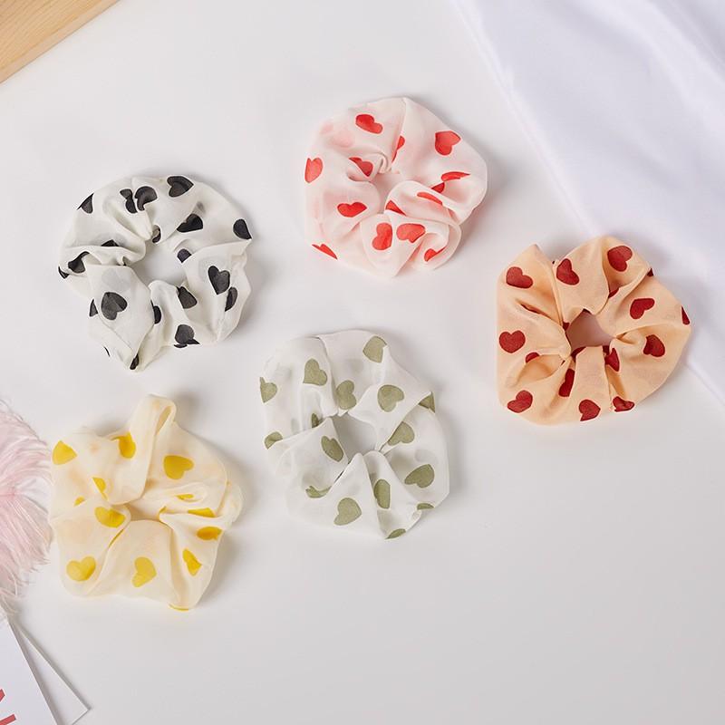 Dây buộc tóc Scrunchies trái tim EAFIT004