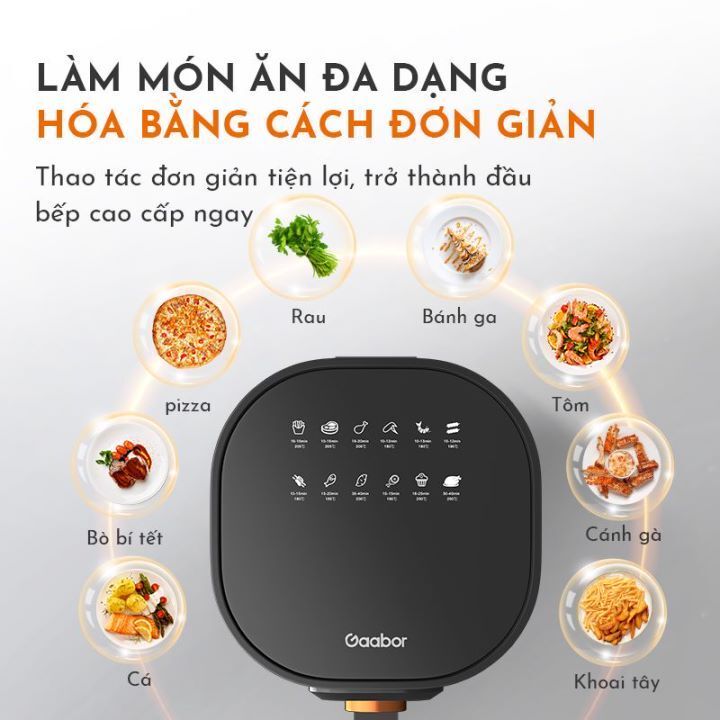 Nồi chiên không dầu GAABOR GA-M5A01 dung tích 5L công suất 1400W điều khiển cơ học - Hàng chính hãng