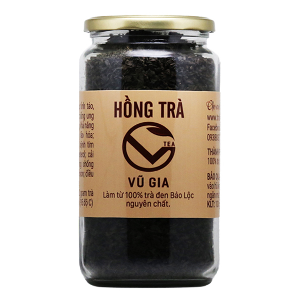 Hồng Trà (Trà Đen) Cao Cấp Nguyên Chất Bảo Lộc Vũ Gia (100gr/hũ) - Tăng khả năng miễn dịch phòng chống lão hóa giảm béo phì hiệu quả