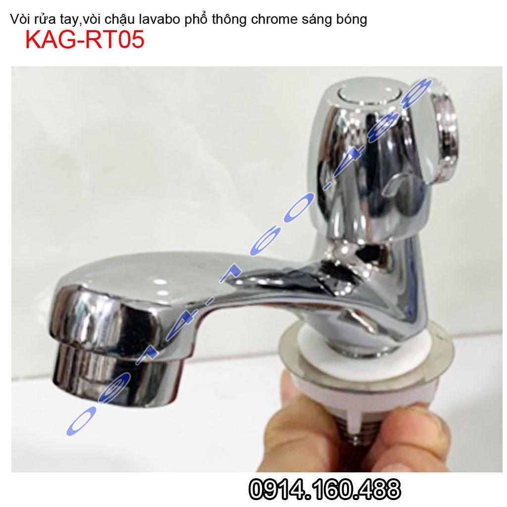 Vòi lavabo lạnh KAG-RT05, vòi chậu rửa mặt thân nhỏ tay gạt giá sỉ nước mạnh sử dụng tốt