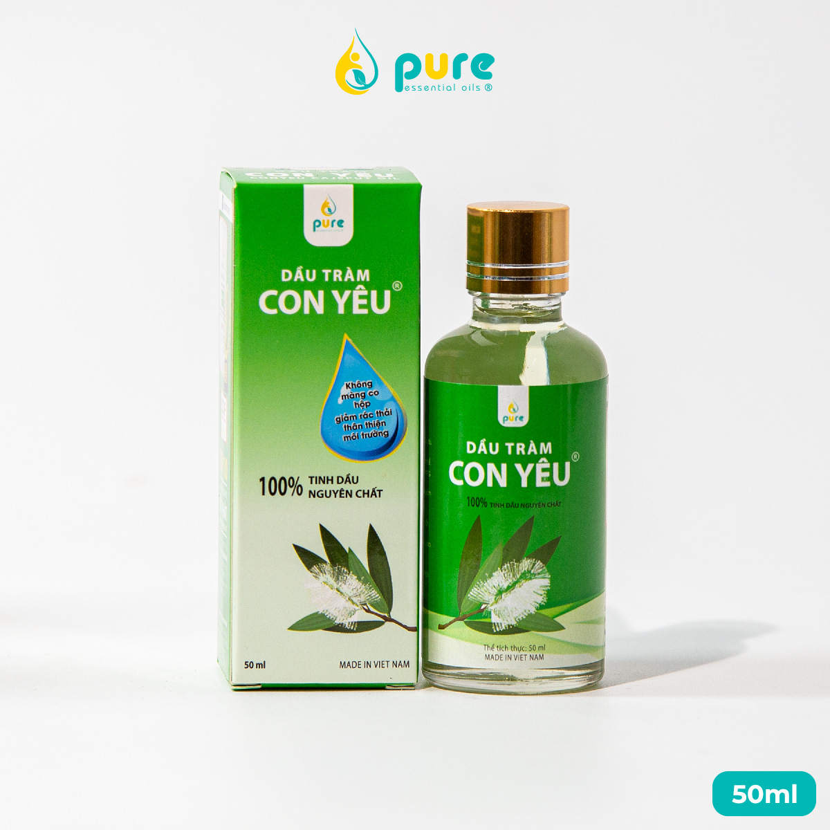 Dầu Tràm Con Yêu 100% tinh dầu thiên nhiên - Giúp làm ấm người, phòng cảm lạnh chai 100ml - Tinh dầu thiên nhiên, an toàn cho sức khỏe gia đình