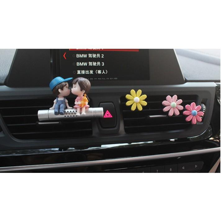 Set 3 bông CÚC họa mi tặng sáp thơm cài cửa gió ô tô - Hoàng Đông Shop