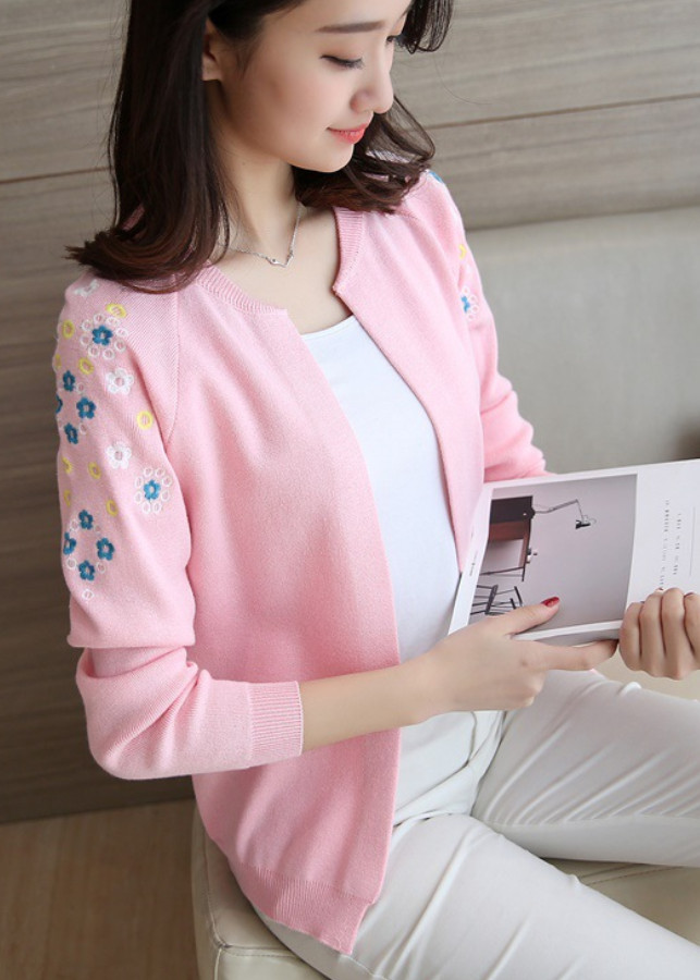 Áo Len Nữ Cardigan Áo Khoác Len Kiểu Hàn Quốc Thêu Hoa ALN020 MayHomes Thời Trang Thu Đông