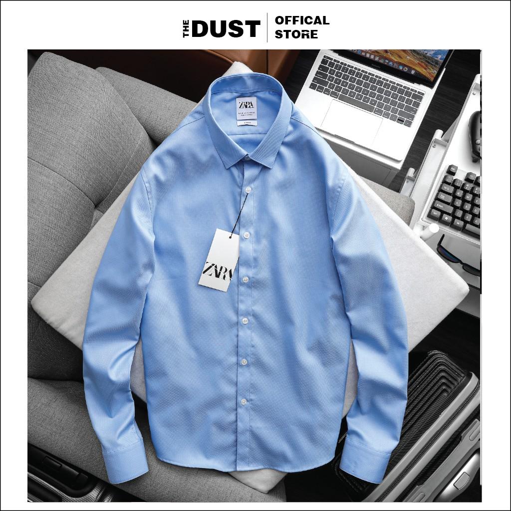 Áo sơ mi nam dài tay trơn cổ bẻ basic chuẩn form slim fit, chất liệu vải hạt cao cấp, trẻ trung lịch lãm - THE DUST