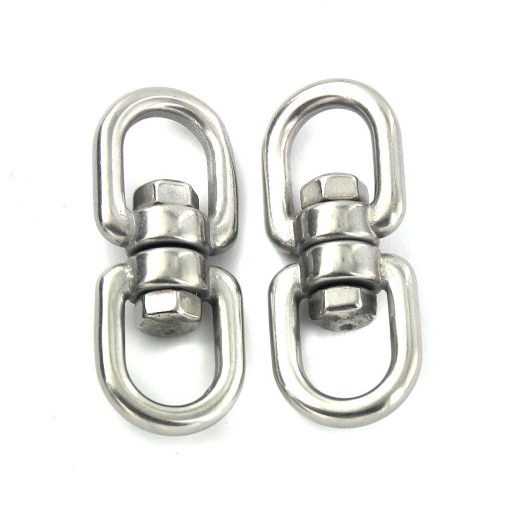 4x2pcs Stainless Steel Rotation Quick Hook Buckles for Outdoor Climbing Hiking