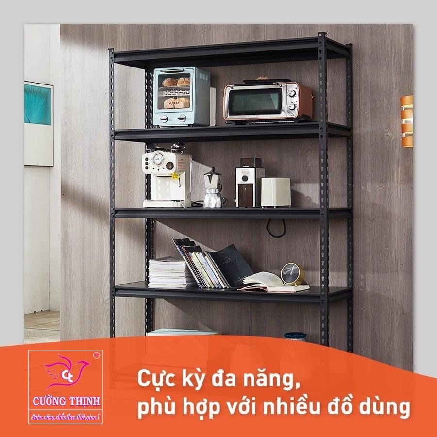 Kệ sắt V lỗ 5 tầng mẫu mới lắp đặt không cần ốc vít, Cao 2m x dài 1m2 x rộng 40cm