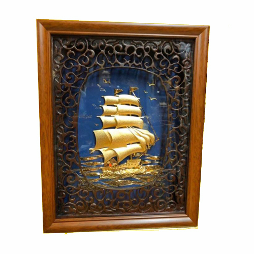 Tranh đồng thuân buồm xuôi gió  25x32cm