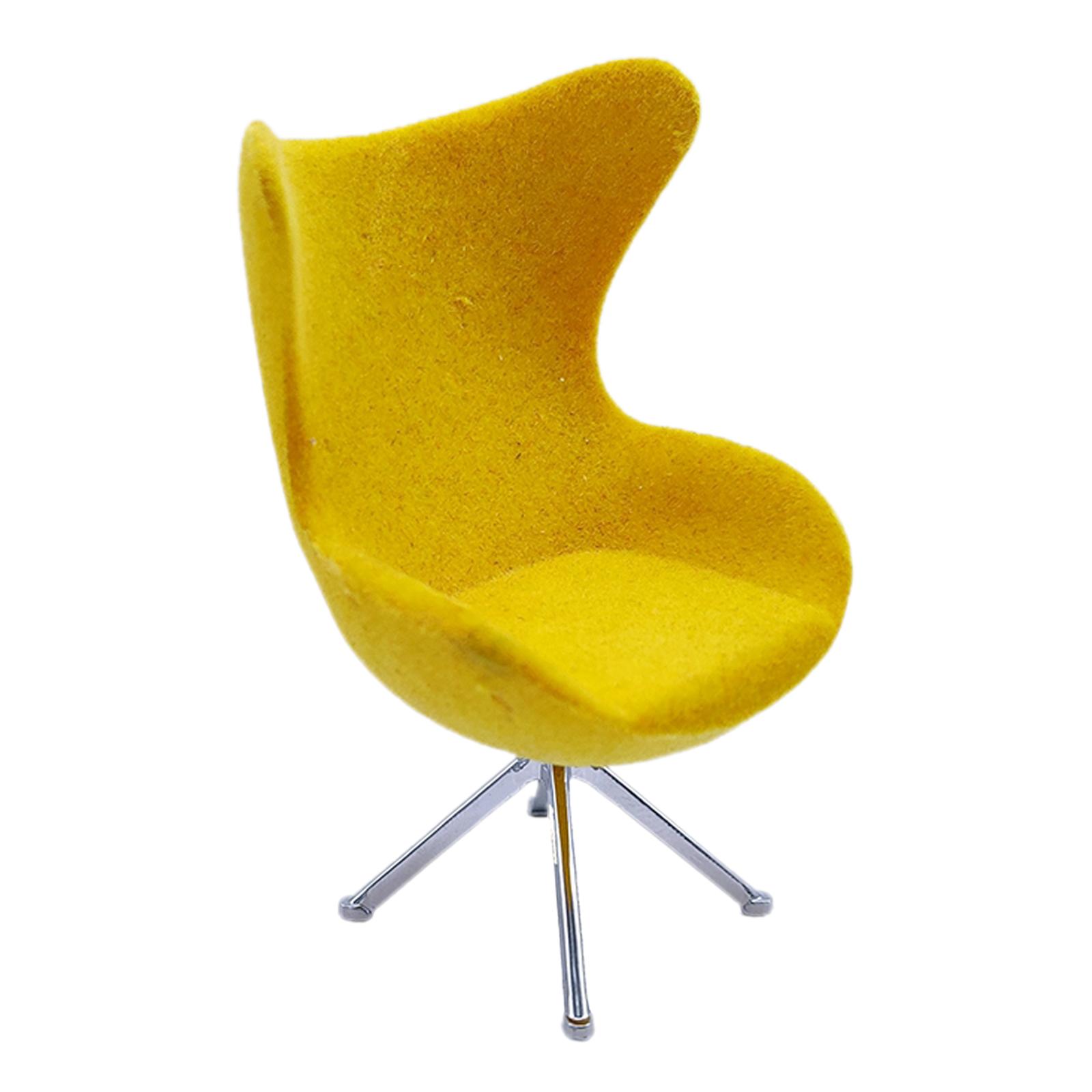 Yellow Dollhouse Toy Miniature Furniture Plastic Outdoor Garden Chair Toy 1:12
