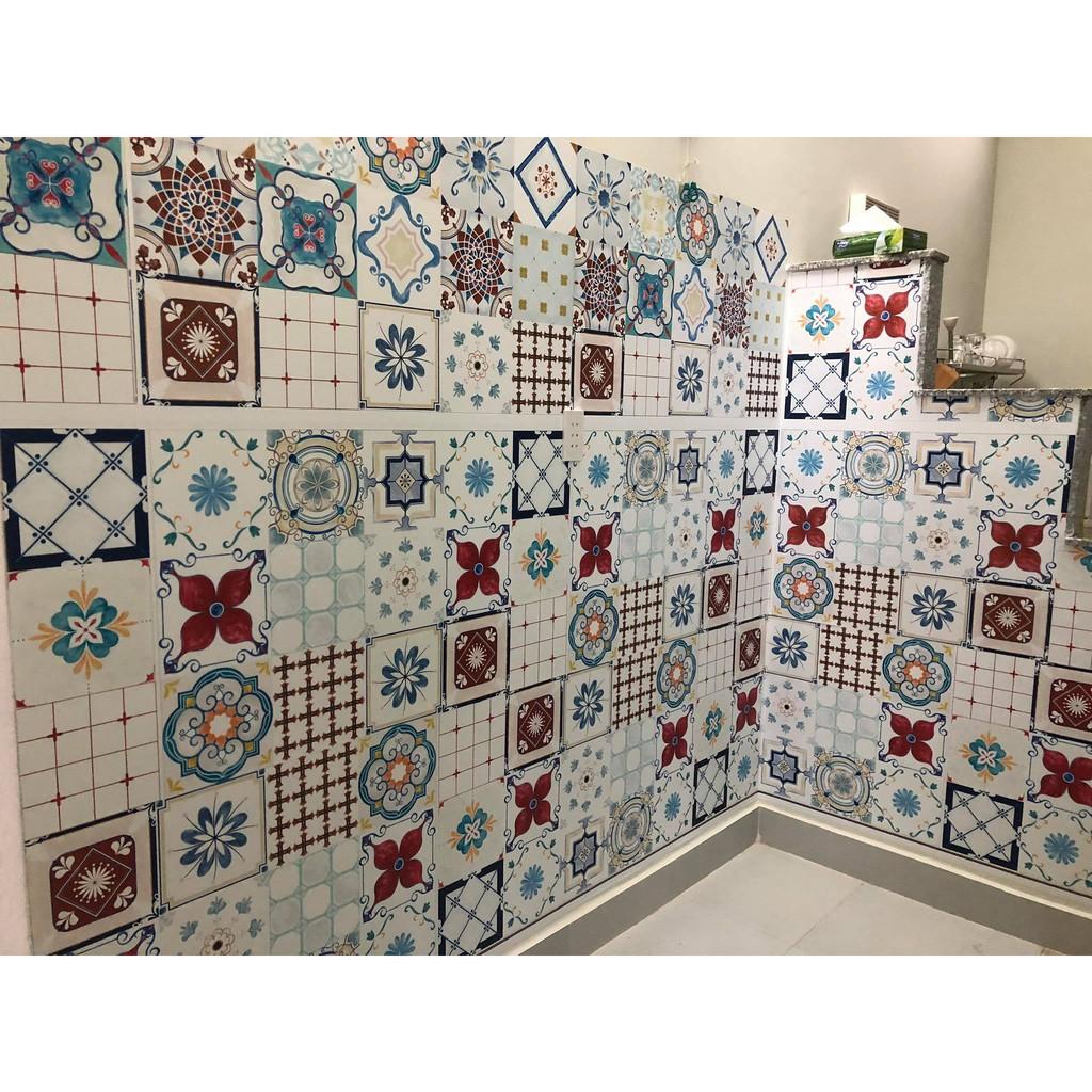 Decal Gạch Bông C102 - Set 30 ô 20x20cm - Decal Dán tường Trang trí