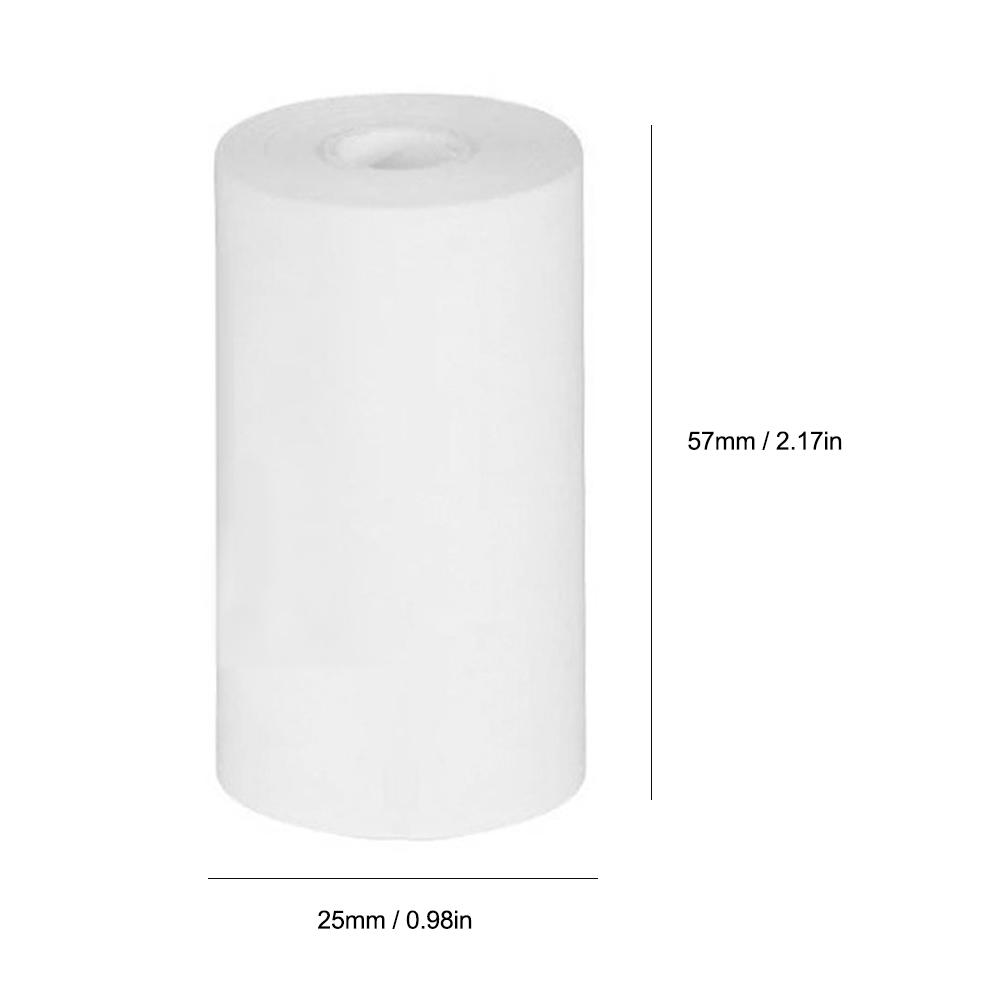 10 Rolls White Blank Thermal Paper Roll 57x25mm/2.17x0.98in Photo Picture Receipt Memo Printing Compatible with Pocket