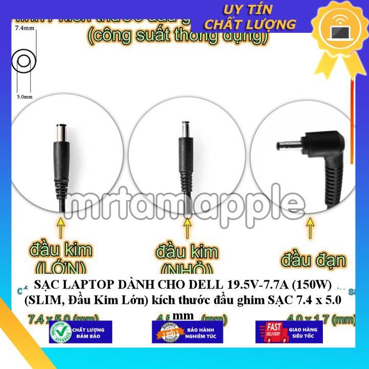 SẠC LAPTOP dùng cho DELL 19.5V-7.7A kích thước đầu ghim SẠC 7.4 x 5.0 mm - Hàng Nhập Khẩu New Seal