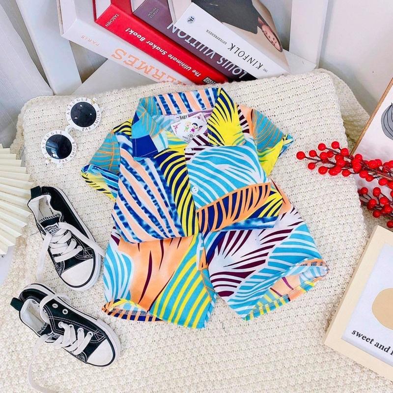 Bộ cộc tay hoa lá cho bé trai