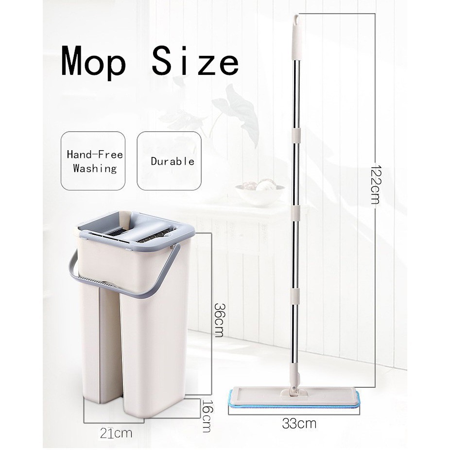 Bộ cây lau nhà thông minh kèm thùng vắt 2 ngăn Inochi BH-M200