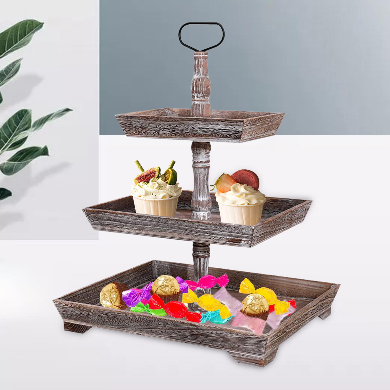 Serving Tray Pastry Food Serving Stand Cake 3 Leyer for Birthday