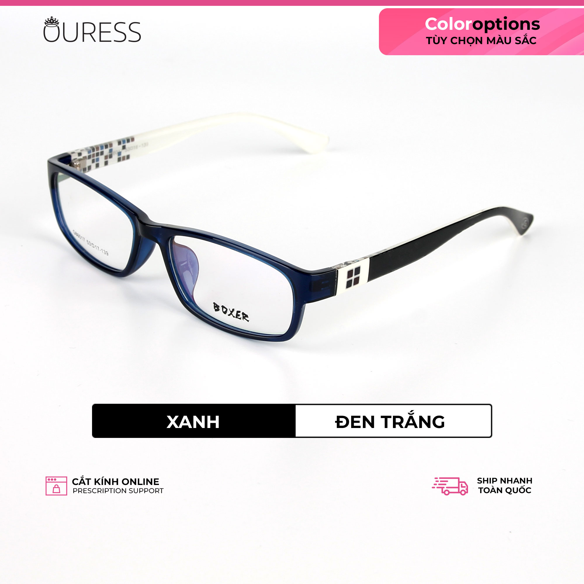 Gọng kính nhựa dẻo tr90 thời trang nam nữ Ouress 86017