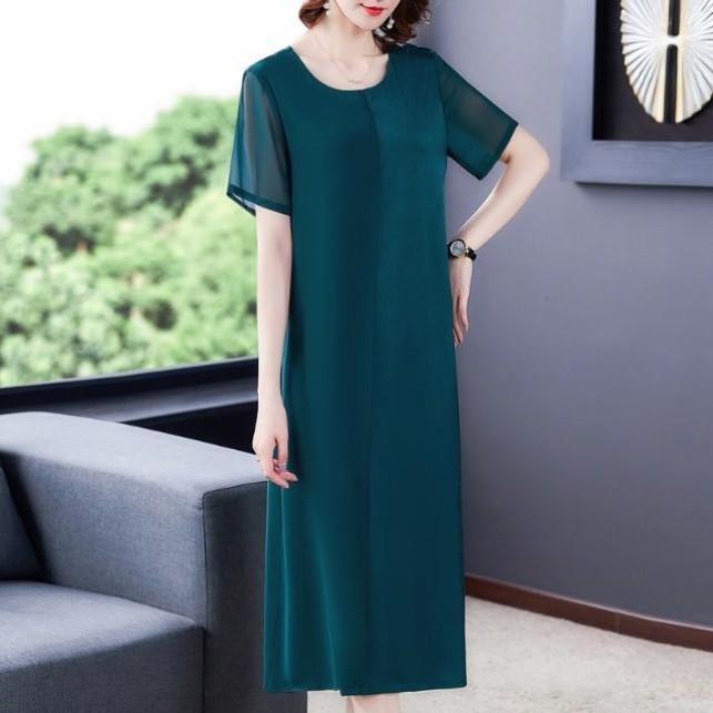 Đầm Lụa Trung Niên Cách Tân Sang Trọng VH53 - Hàng Quảng Châu Cao Cấp