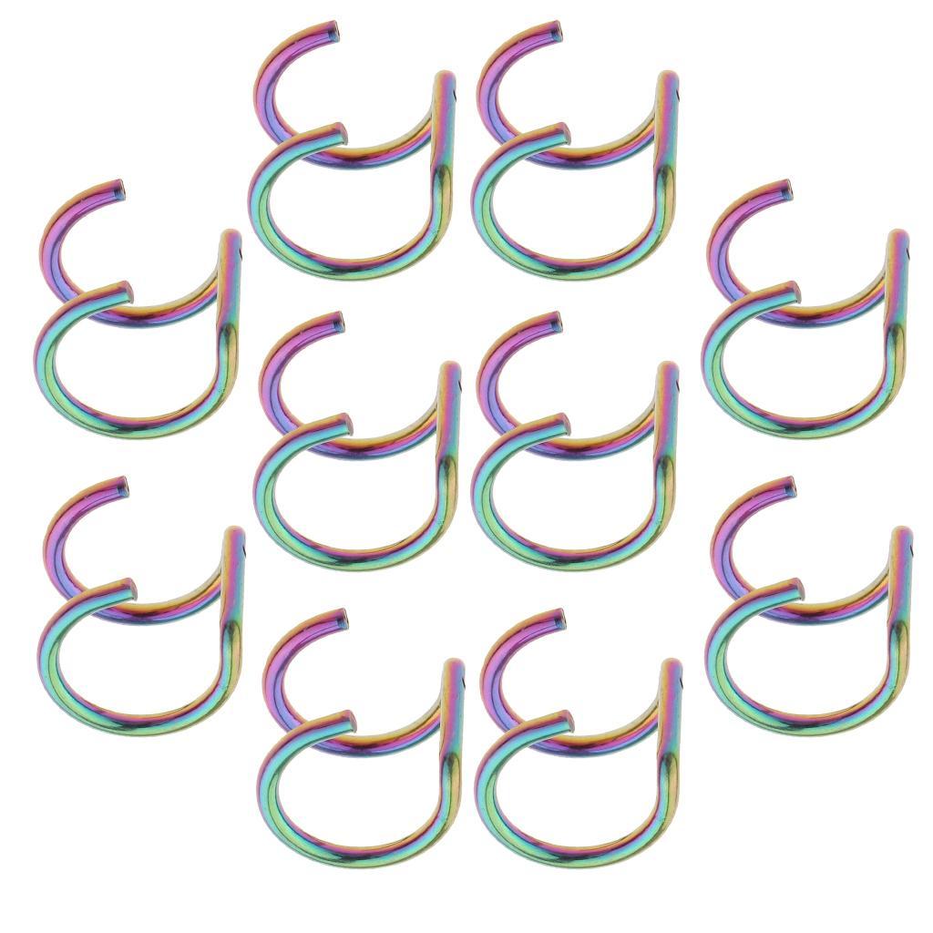10 Pieces Stainless Steel Clip On Ear Loop Ring Non-piercing