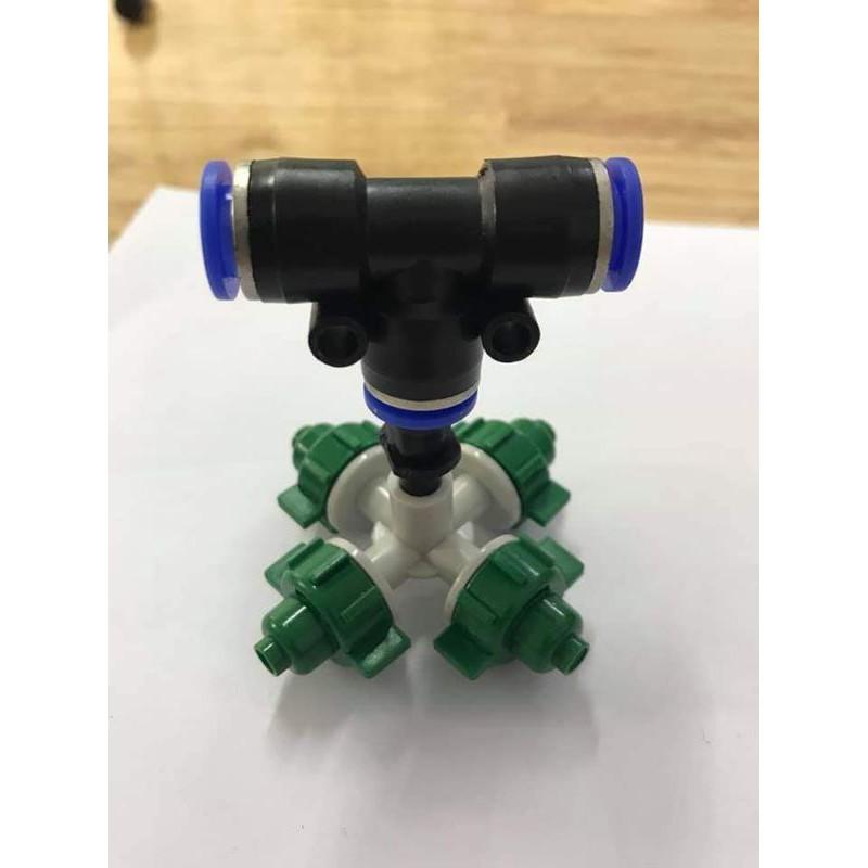 Béc phun sương 4 hướng T nối nhanh 8mm