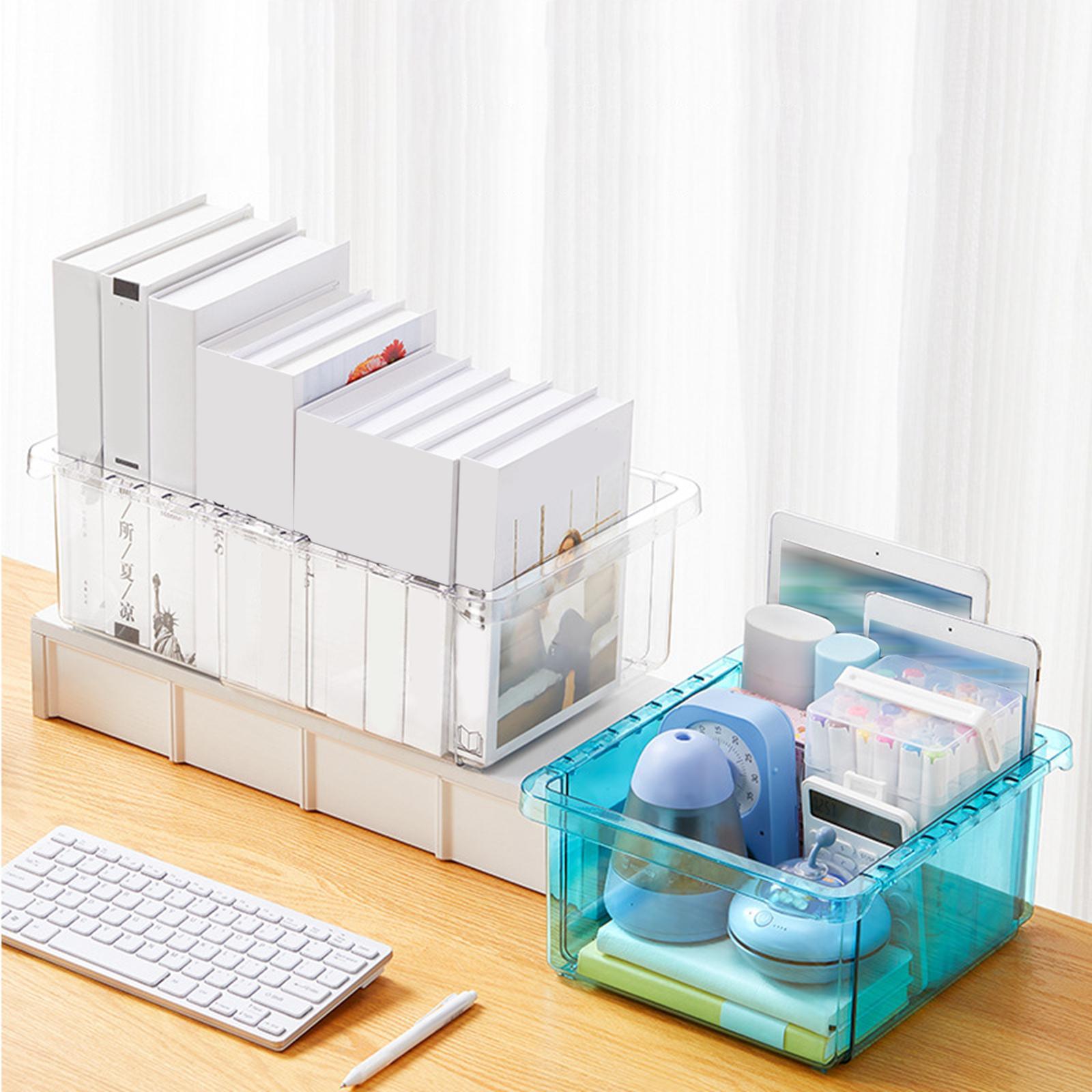 Jewelry Cosmetic Storage Basket Transparent Storage Box Retractable Portable Multipurpose Makeup Organizer Box for Stationery