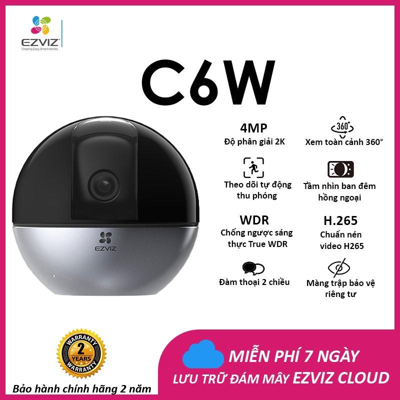 Camera Wifi Trong Nhà EZVIZ C6W 4M Độ phân giải 2K - Đàm Thoại 2 Chiều, Chuyển Động Thông Minh - Hàng Chính Hãng