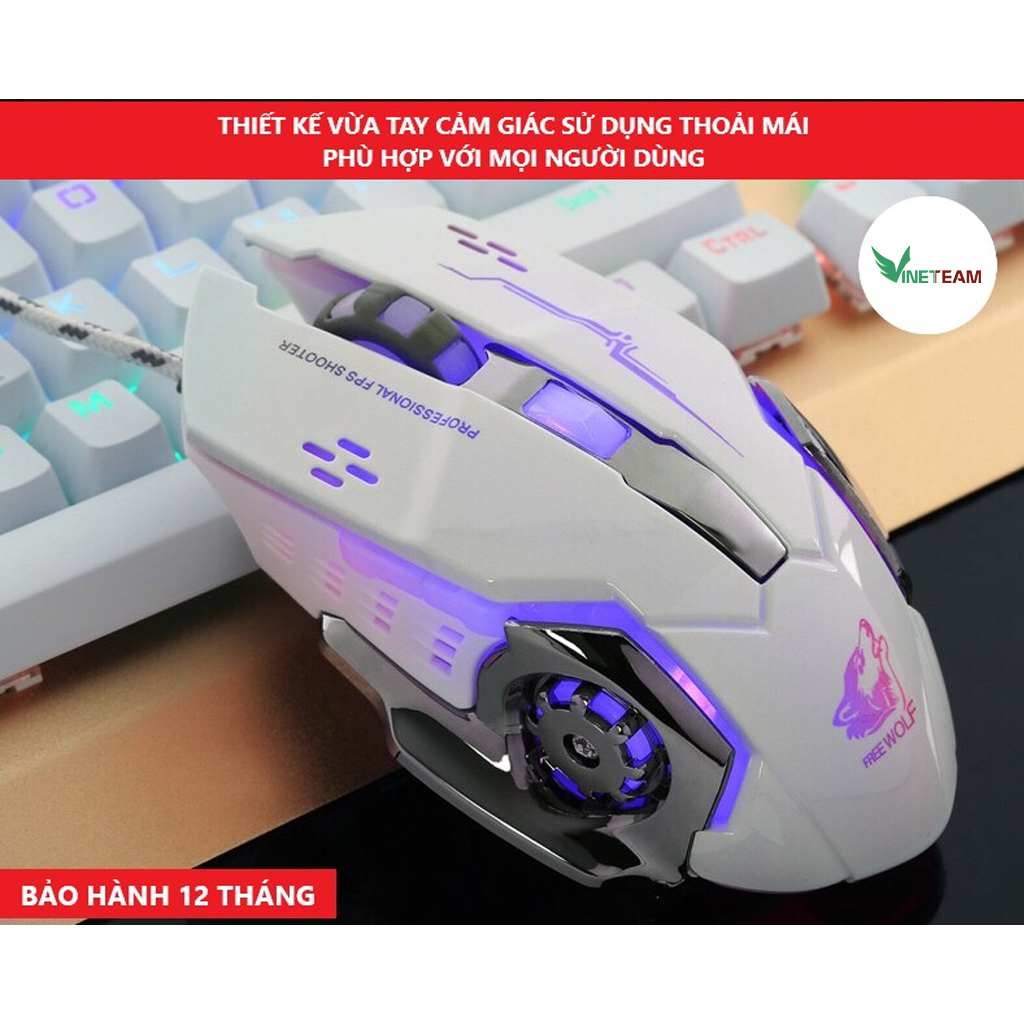 Chuột Chơi Game Có Dây V5 Led RGB 6 Phím Chuột Máy Tính Dây Dù Hỗ Trợ Marco - Hàng Chính Hãng giao màu ngẫu nhiên