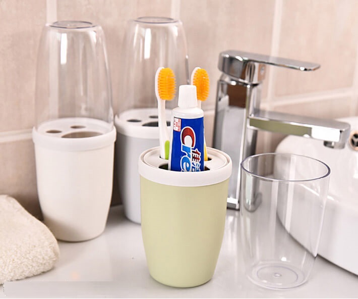 Hộp Đựng Bàn Chải Kem Đánh Răng Kèm Ly Chống Khuẩn 2 Trong 1