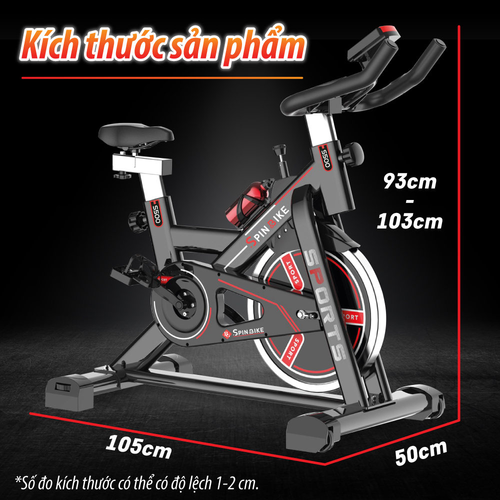 BG [TẶNG GIÁ ĐỠ DI ĐỘNG] Xe đạp tập thể thao đa năng trong nhà SPINING BIKE S500 mới (hàng nhập khẩu)