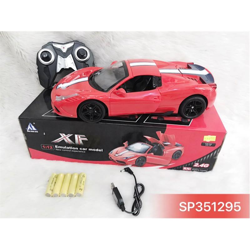 Đồ Chơi Hộp xe hơi Ferrari sắt mui trần , mở cửa đk 7đ.tác có sạc 1:12 , 34-11G - SP351295