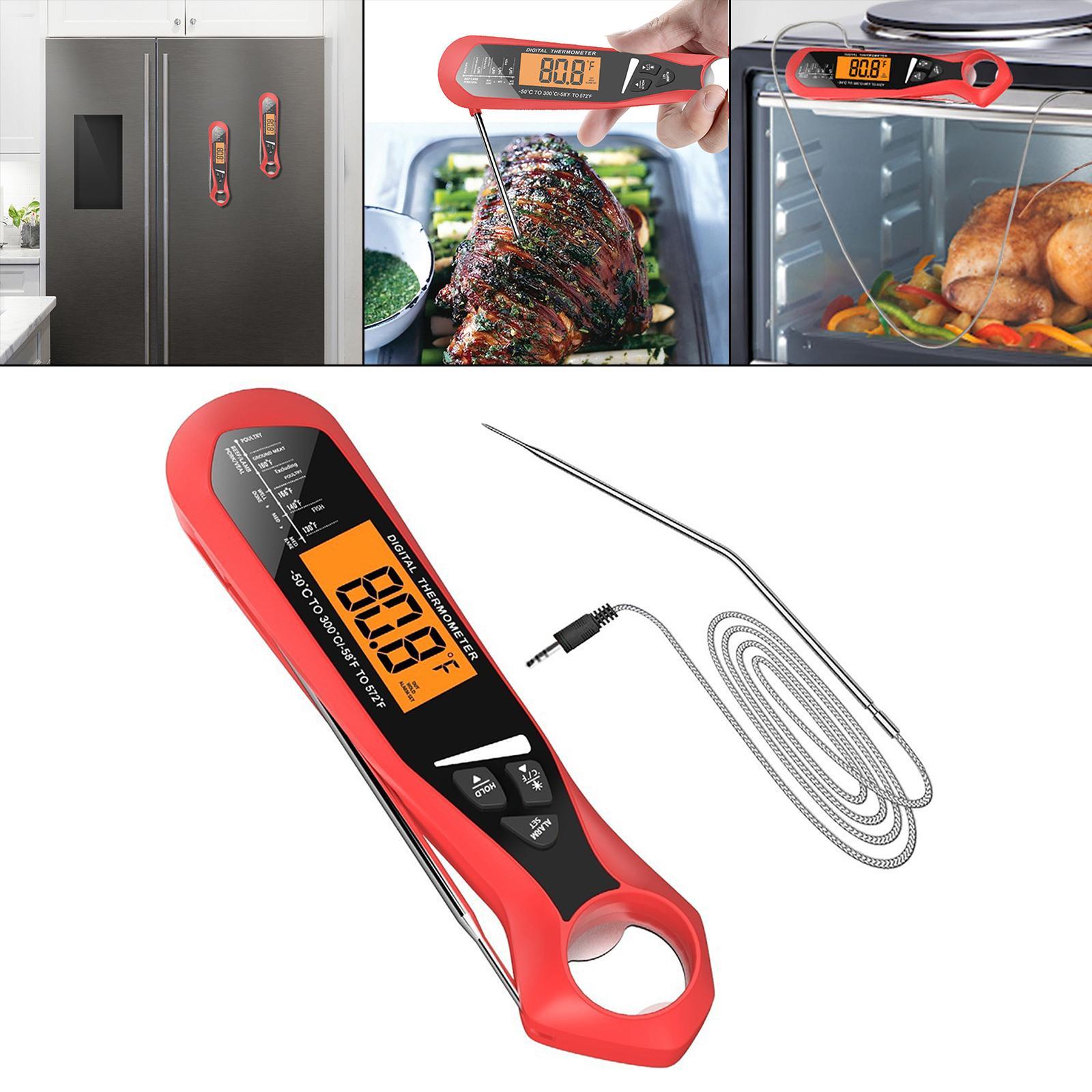 Meat Thermometer Calibration and Foldable Probe Dual Probe Design Food Thermometer for Meat BBQ