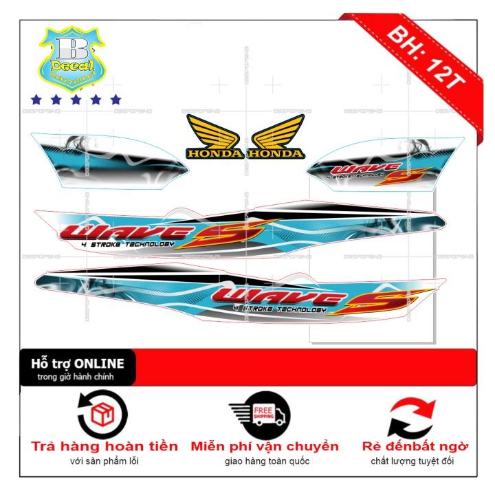 Tem rời dành cho wave S 2016 trắng phố decal