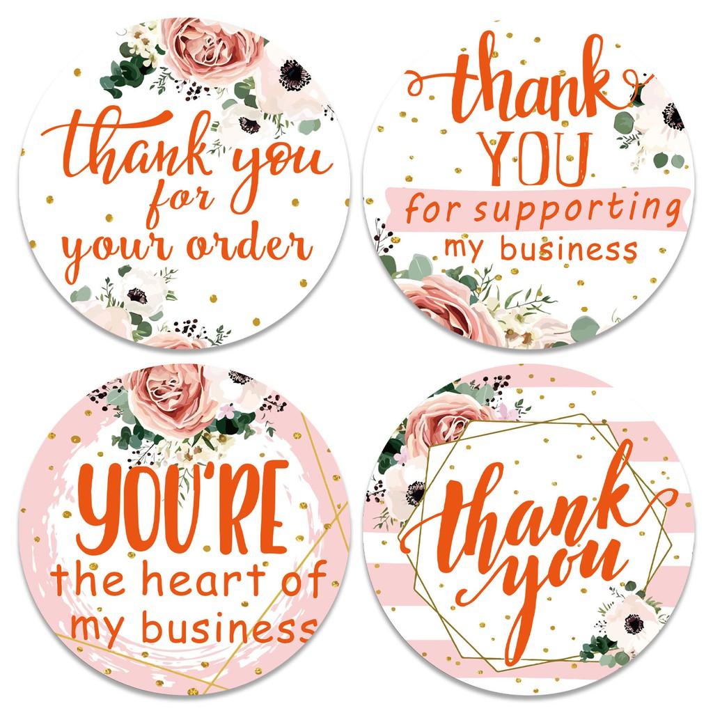 Cuộn 500 tem Sticker Thank you in Màu Tự Dính - Tem cảm ơn