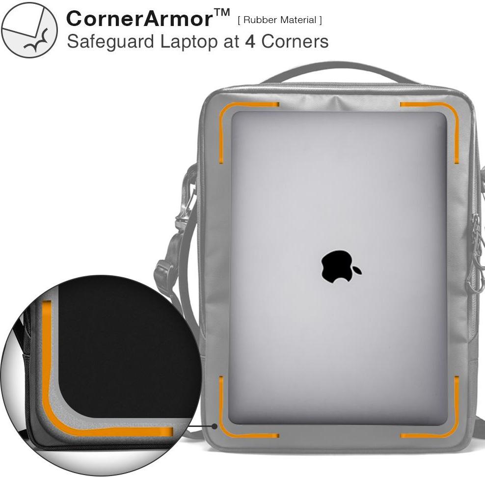 TÚI ĐEO CHÉO TOMTOC H14 URBAN CODURA SHOULDER BAGS FOR MACBOOK, LAPTOP, TABLET... 15.4″ BLACK - HÀNG CHÍNH HÃNG