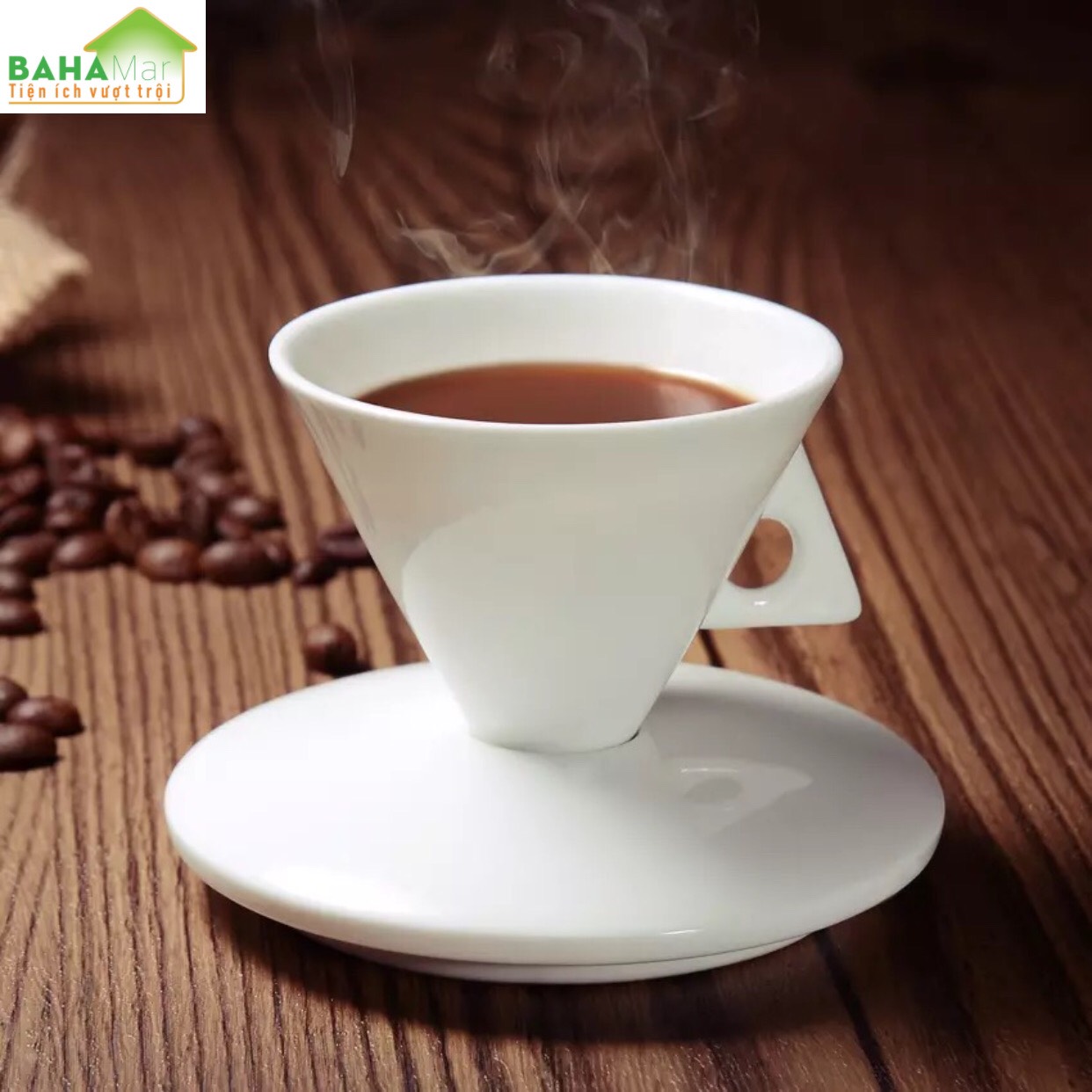 TÁCH CÀ PHÊ HÌNH NÓN BẰNG SỨ XƯƠNG CAO CẤP "BAHAMAR" Thiết kế hình Nón nhìn như kim tự tháp rất tinh tế và đẹp mắt - như một tác phẩm nghệ thuật