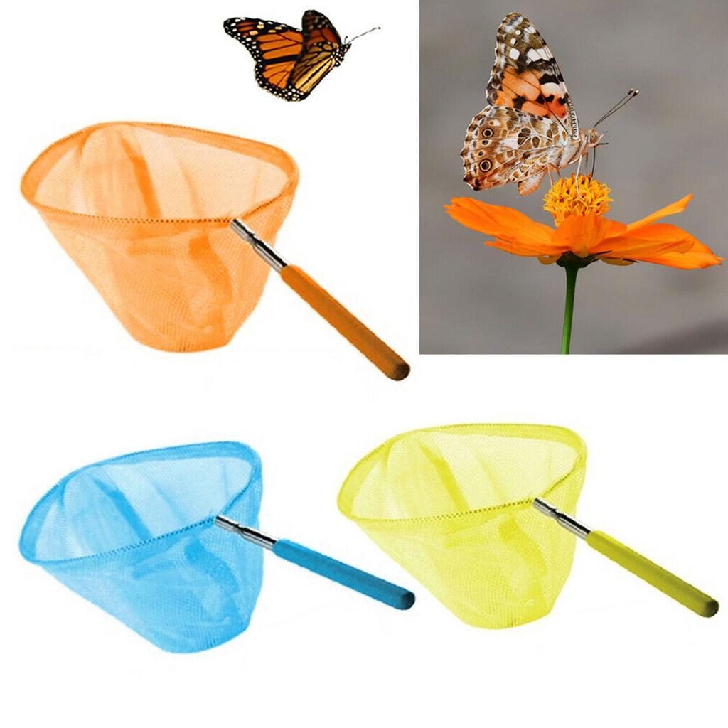 Set Of 3 Kids Telescopic Butterfly Fishing Net Extendable For Catching Fish