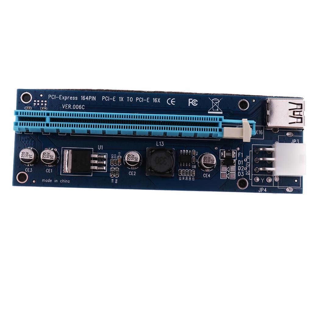 Dedicated Graphic Card PCIE 1X to 16X Riser Power Supply USB3.0 Cable